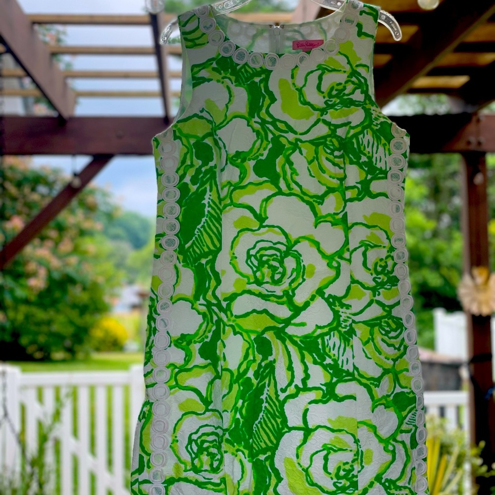 Lilly Pulitzer dress green and white worn once